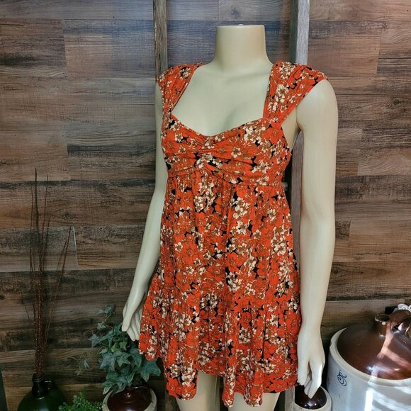 Free People Pattern Play Mini Dress XS Floral Coquette Ethereal Country Girl - Picture 3 of 12